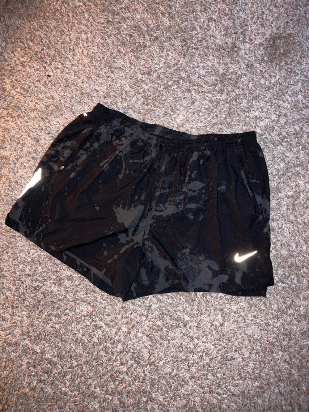 Nike Black running division Reflective Swoosh Athletic Shorts